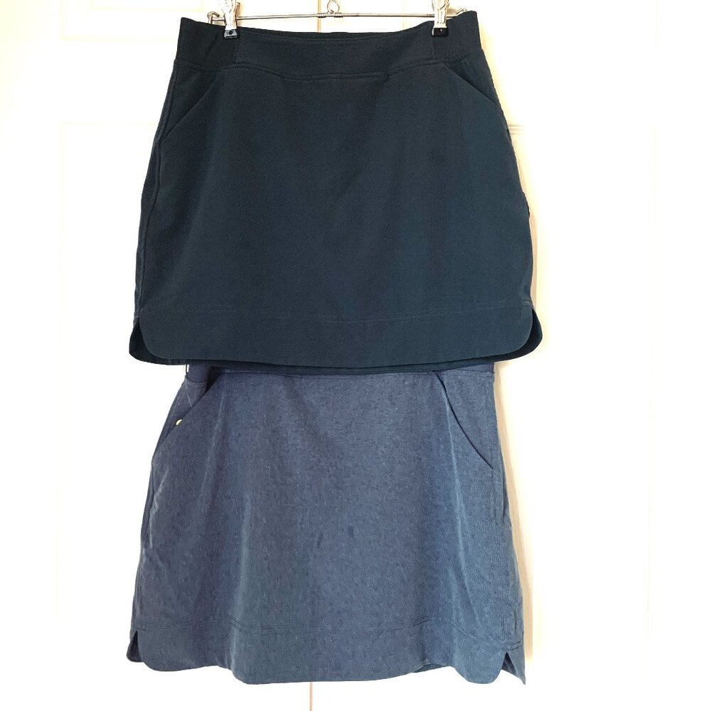 2 SKORTS w Panty Liner Elastic Waist Pockets Sz Small